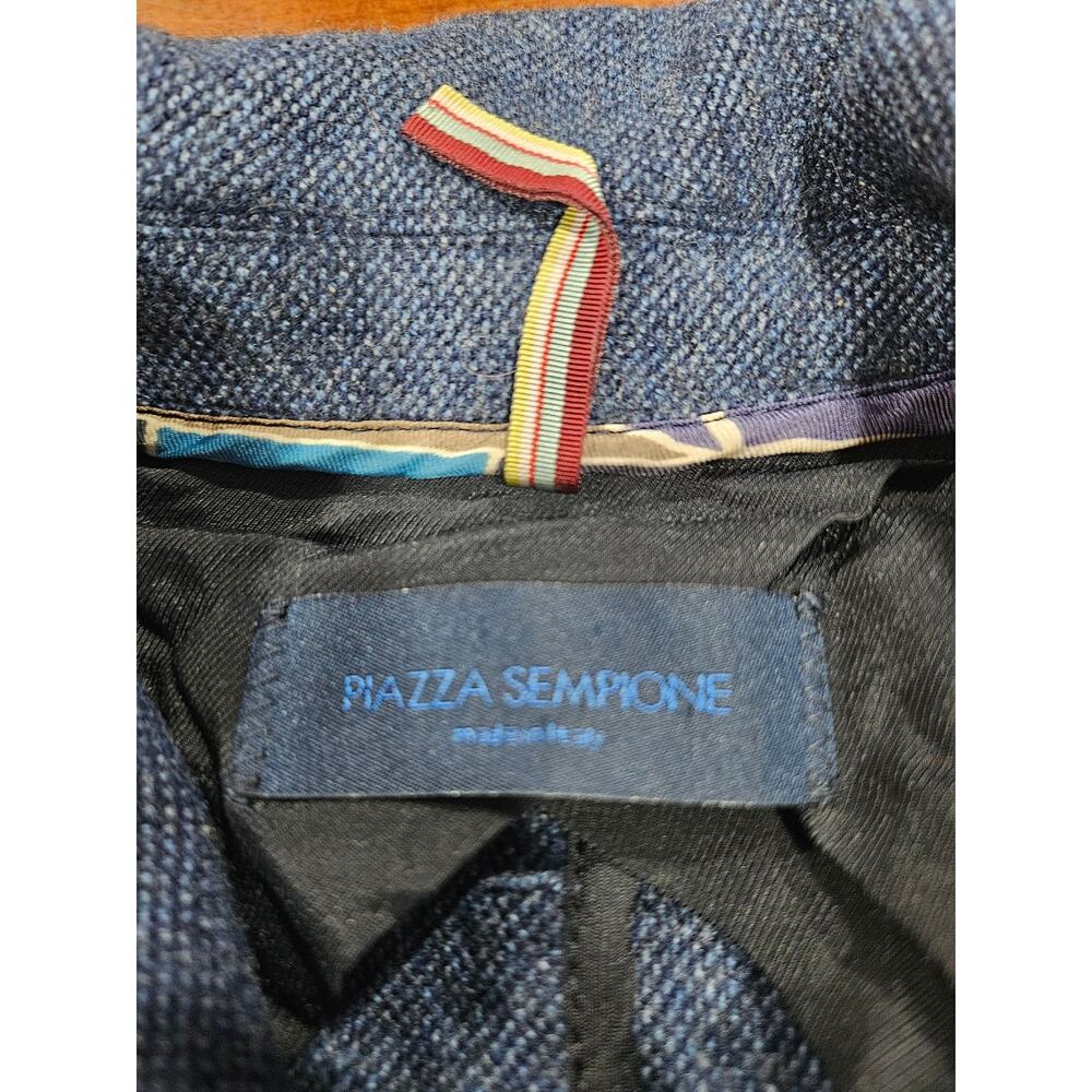 Piazza Sempione Italian 98% Cashmere Knit Blazer Jacket Blue US 4 - Picture 2 of 7